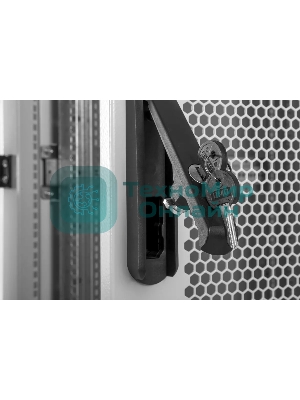 Шкаф телекоммуникационный напольный 42U (600 × 1000) дверь перфорированная, задние двойные перф.