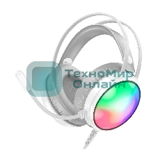 Проводные наушники Borofone BO108 белый, полноразмерные, RGB-подсветка