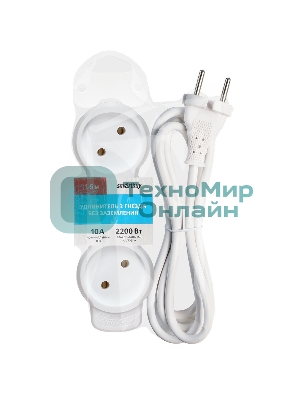 Удлинитель бытовой Smartbuy (SBE-10-3-1.5m-N) 3 гн х 1,5 м белый
