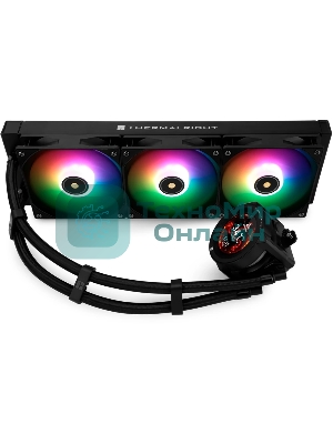Система жидкостного охлаждения Thermalright Core Vision 360 (360mm, LED, Black, ARGB/Fans: 3x120mm, 72.37CFM, 27.7dBA, 2000RPM/Pump height 66mm, Rad thickness 27mm/S: 1700, 1200, 1851, 115X, 2011, 2066, AM5, AM4)