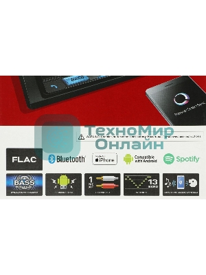 Автомагнитола Pioneer MVH-S325BT, 1 DIN, Bluetooth, USB Type-A, AUX, пульт ДУ, съёмная панель