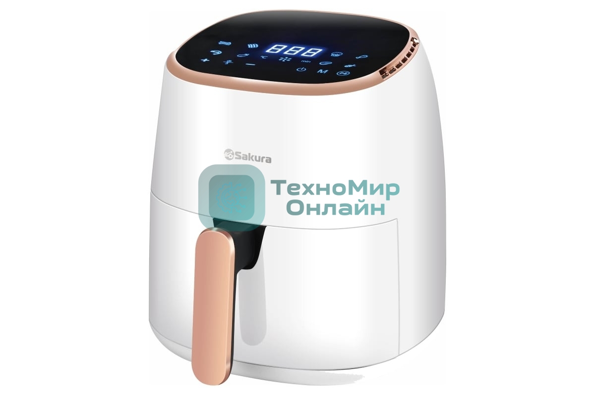 Аэрогриль Sakura SA-7684W белый, 1500 Вт, 5 л, сенсор, 8 программ