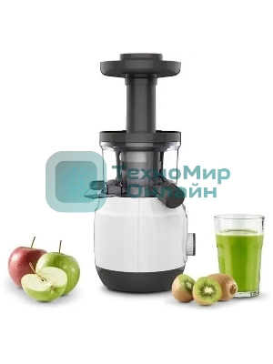 Соковыжималка Moulinex ZU150110 белый/черный, шнековая вертикальная, 150 Вт, 800 мл, электронное, реверс