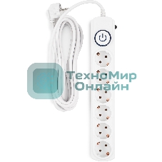 Сетевой фильтр Ippon BK-6-EU-5-10-W 5 м, 6 розеток, белый, коробка