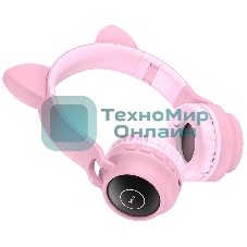 Беспроводные/проводные наушники Hoco W27 серый, накладные, Bluetooth + проводной, «кошачьи ушки», до 5 ч.
