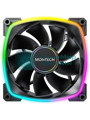 Вентилятор для корпуса MONTECH RX140 PWM черный, 140 мм, 1600 об/мин, 27.9 дБ, 4 pin