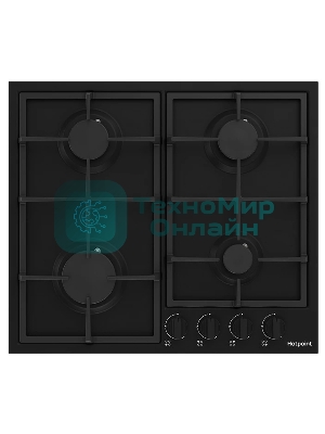 Газовая варочная поверхность Hotpoint HGMT 642 BL, независимая, черный