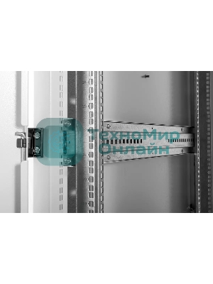 Шкаф телекоммуникационный напольный 42U (600 × 1000) дверь перфорированная, задние двойные перф.