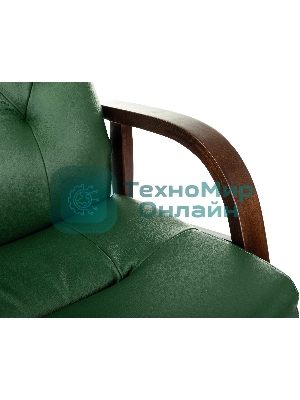 Кресло Бюрократ T-9928WALNUT-CF зеленый, кожа