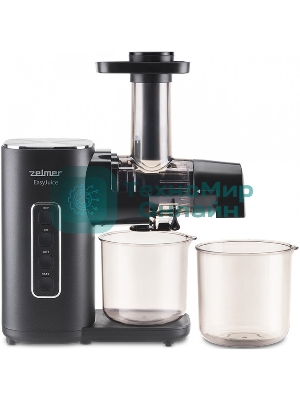 Соковыжималка Zelmer ZJP3900 чёрный/серебристый, шнековая горизонтальная, 150 Вт, 500 мл, электронное, реверс
