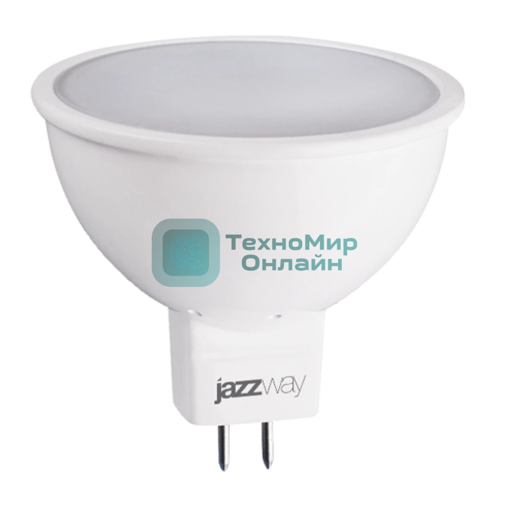 Лампа светодиодная JazzWay PLED-ECO-JCDR 5Вт 3000К теплый белый GU5.3 400лм 220-240В