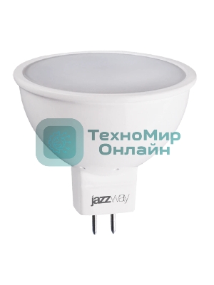 Лампа светодиодная JazzWay PLED-ECO-JCDR 5Вт 3000К теплый белый GU5.3 400лм 220-240В