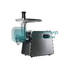 Мясорубка электрическая OASIS MG-TK2 серый, 2000 Вт, 2.5 кг/мин, реверс, защита от перегрузки, металлический лоток, насадки - 5