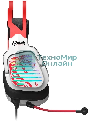 Гарнитура Bloody G560 Naraka белый/красный, проводная, подсветка