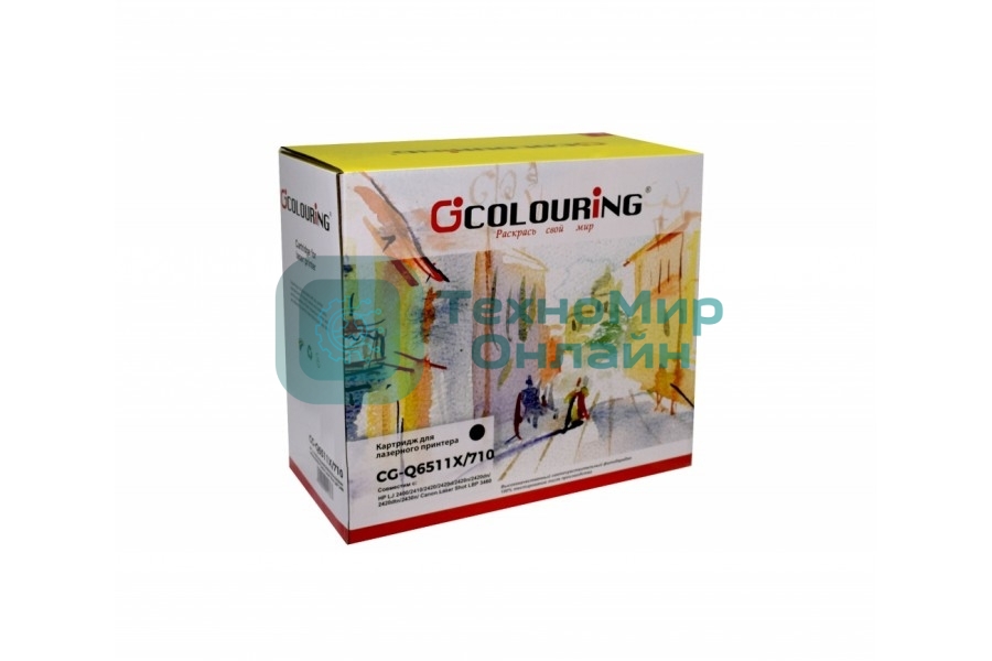 Картридж лазерный Colouring CG-Q6511X/710 черный (12000 стр.) для HP LJ 2400/2410/2420/2420d/2420n/2420dn/2420dtn/2430n/Canon Laser Shot LBP 3460
