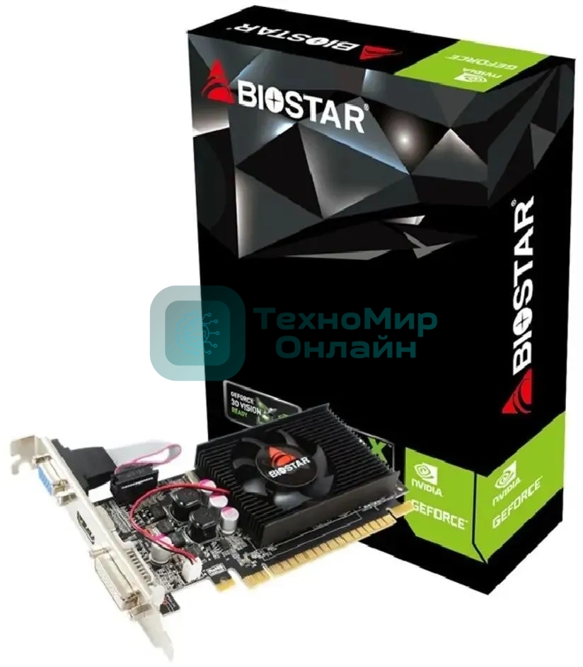 Видеокарта Biostar PCI-E G210-1Gb D3 LP NVIDIA GeForce 210 1Gb 64bit DDR3 589/1333 DVIx1 HDMIx1 CRTx1 Ret low profile