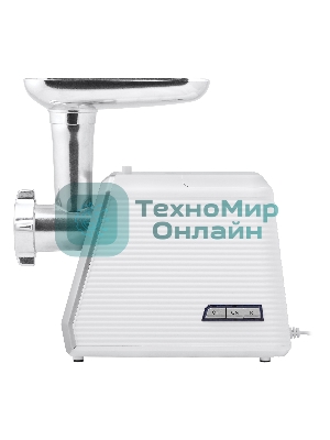 Мясорубка электрическая BBK MG2005 2000 Вт, белый/серый, 2000 Вт, 2.0 кг/мин, реверс, защита от перегрузки, металлический лоток, насадки - 7