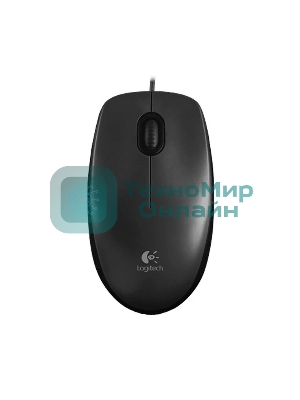 Мышь проводная Logitech M100/100R DARK/GREY (темно-серая/черная), 1000 dpi, USB, кнопки - 3