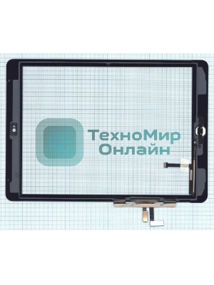 Сенсорное стекло (тачскрин) для iPad Air (A1474, A1475, A1476), белое с кнопкой OEM