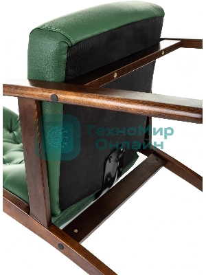 Кресло Бюрократ T-9928WALNUT-CF зеленый, кожа