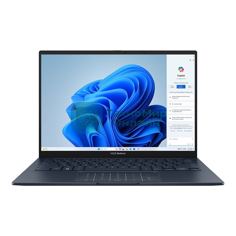 Ноутбук ASUS Zenbook 14 OLED UX3405CA-PP188 синий Intel Core Ultra 9 285H 3700MHz/14