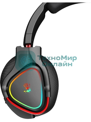 Гарнитура Bloody MR710 чёрный, беспроводная + проводная, Bluetooth, до 44 ч, подсветка