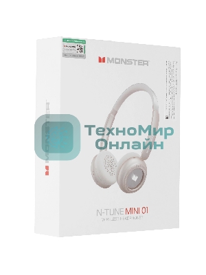 Беспроводные наушники MONSTER N-tune mini 01 бежевый, накладные, Bluetooth, до 50 ч