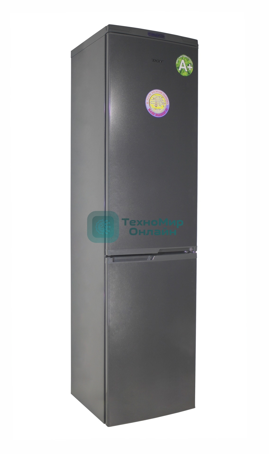 Холодильник DON R-299 G графит зеркальный двухкамерный 259/140л морозилка снизу