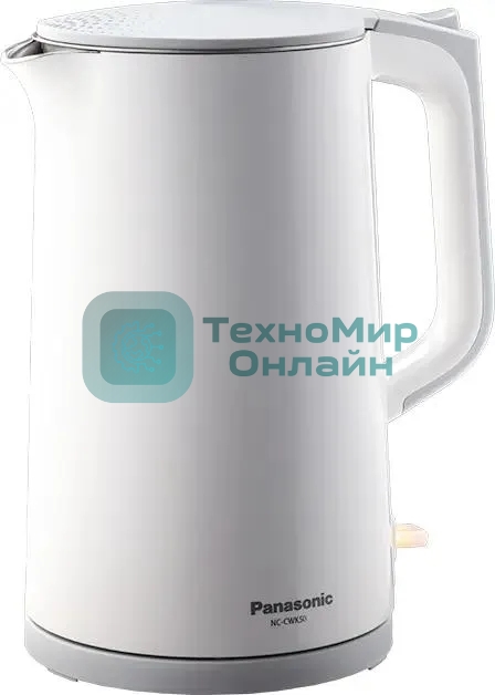 Чайник электрический Panasonic NC-CWK50 1.7 л, 1500 Вт, белый корпус: нерж.сталь/пластик