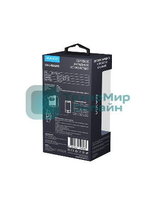 Сетевое зарядное устройство Maxvi CHL-604PD Type-C\Type-C 40W 6A (3A+3A) PD QC3.0, белый