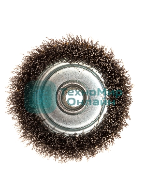 Щетка для УШМ Denzel 100 мм, М14, чашка, витая нержавеющая проволока 0,3 мм