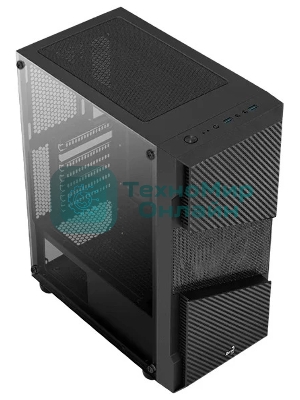Корпус Aerocool/Formula Menace Saturn RGB-G-BK-v1 (3xUSB, 2xAudio, 0.5 мм, 120 мм FAN, прозрачная стенка-закаленное стекло, mATX