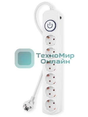 Сетевой фильтр Ippon BK-6-EU-5-10-W 5 м, 6 розеток, белый, коробка