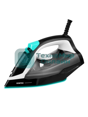 Утюг Centek CT-2314 черный/бирюзовый, 2800 Вт, 50 г/мин, 190 г/мин, 370 мл