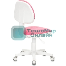 Кресло детское Бюрократ KD-3, на колесиках, ткань, розовый