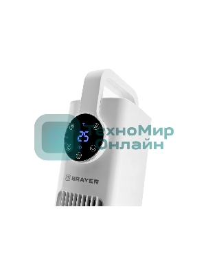 Колонный вентилятор BRAYER BR4957, эл.упр.,пульт ДУ,вращение,мощ-ть60Вт, LED дисплей, 3 скор.Таймер