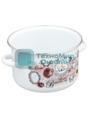 Кастрюля Appetite 1RD181М Roses эмалированная сталь, цилиндрическая 3 л