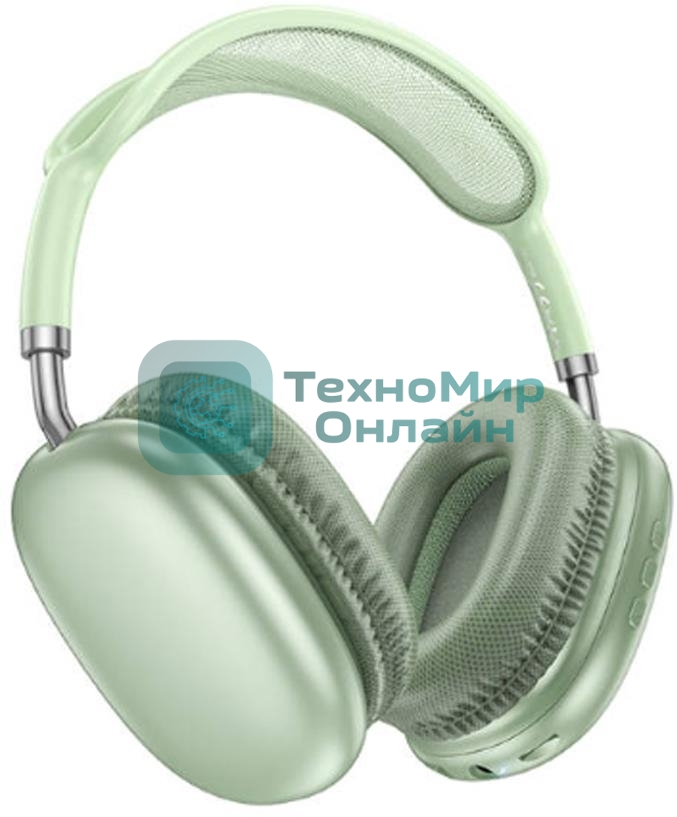 Беспроводные/проводные наушники Borofone BO22 Plus зеленый, накладные, Bluetooth + проводной, складная конструкция, микрофон, до 12 ч