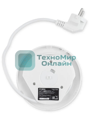 Чайник электрический Hyundai HYK-G9990 1.6 л, 2000 Вт, белый/серебристый корпус: стекло