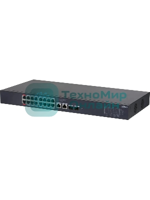 Коммутатор Dahua DH-CS4220-16GT-240 (L2) 16x100 Мбит/с 2x1 Гбит/с 2xКомбо(1000BASE-T/SFP) 16PoE 265W управляемый