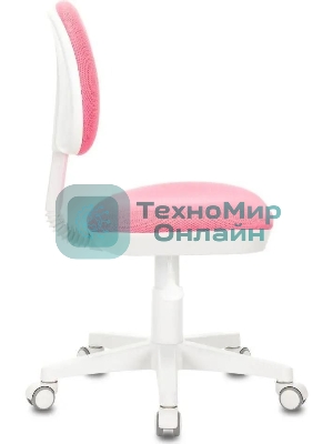 Кресло детское Бюрократ KD-3, на колесиках, ткань, розовый