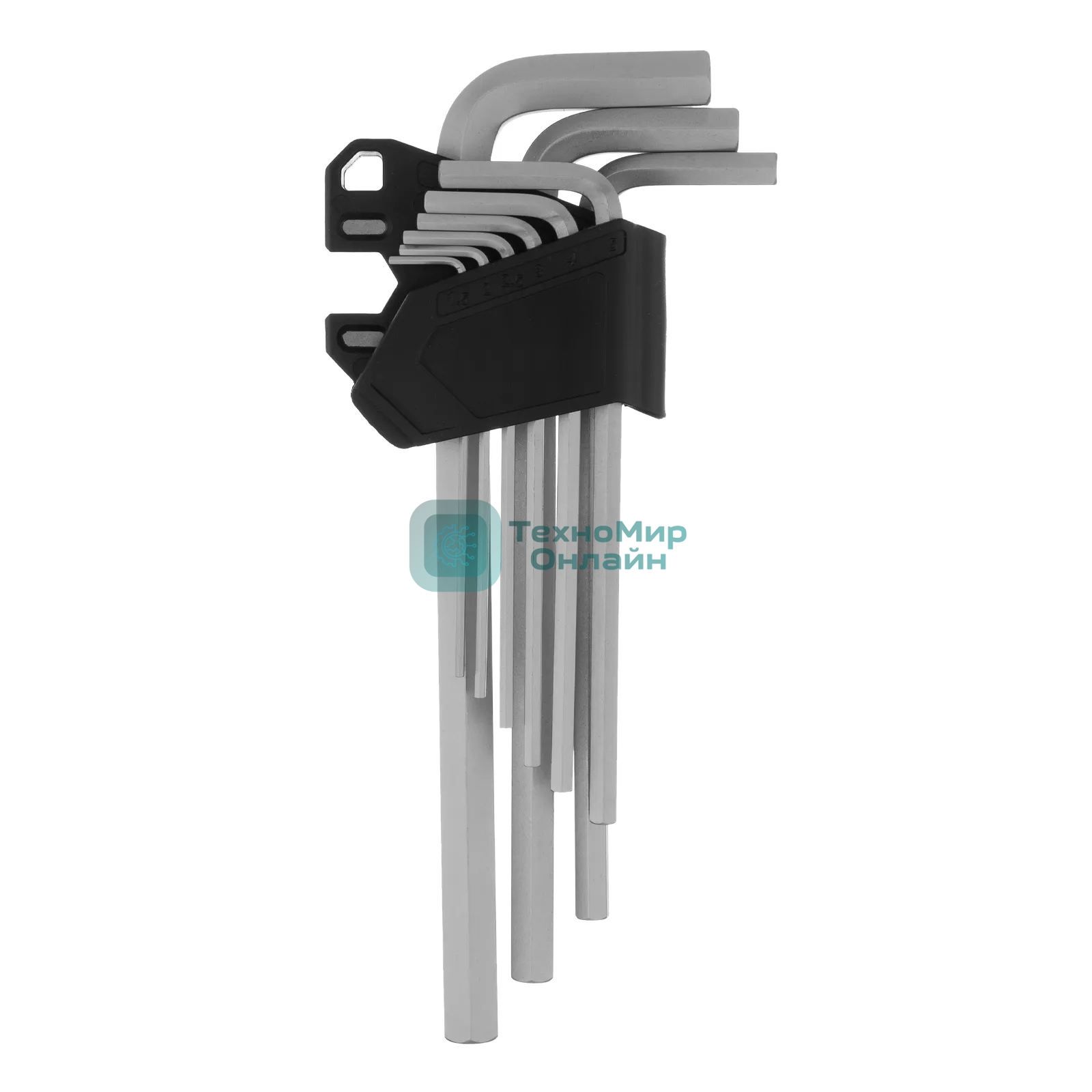 Набор ключей имбусовых Denzel, HEX, 1,5-10 мм, CrV, 9 шт., удлиненные