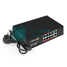 Коммутатор неуправляемый ExeGate EDGS-1082D.8PoE-120W (10-портовый: 8 портов UTP 10/100 Base-Tx с поддержкой IEEE 802.3af (PoE), мощность PoE: 15,4W, суммарно 120W, 2 порта RJ45 10/100/1000 Мбит/с (uplink), настенный/настольный, металлический корпус)