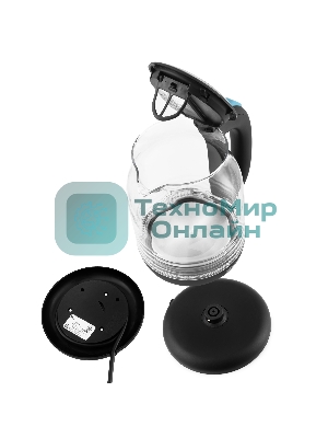 Чайник электрический Kitfort КТ-654-1 1.7л. 2200Вт голубой (корпус: стекло)