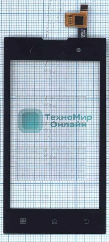 Сенсорное стекло (тачскрин) для ZTE V815W v2, черное