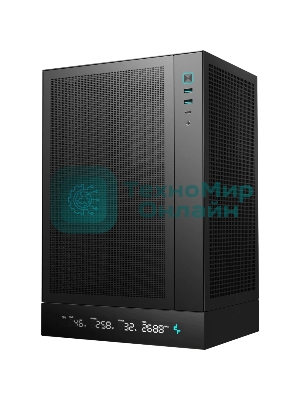 Компьютерный корпус Deepcool CH170 DIGITAL черный без БП mini-ITX 1x120мм 1xUSB 2.0 1xUSB 3.0 audio bott PSU