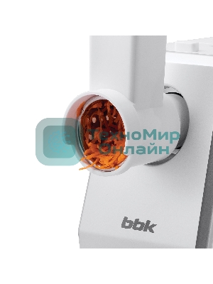 Мясорубка электрическая BBK MG2005 2000 Вт, белый/серый, 2000 Вт, 2.0 кг/мин, реверс, защита от перегрузки, металлический лоток, насадки - 7