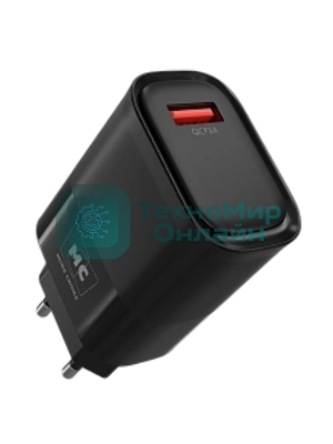 Сетевое зарядное устройство MORE CHOICE (4620202553386) NC09 1USB 3.0A QC3.0 15W, черный