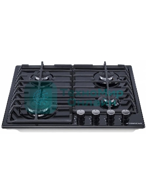Газовая варочная панель Maunfeld EGHE.64.6CB/G, 4 конфорки, эмалированная сталь, черный
