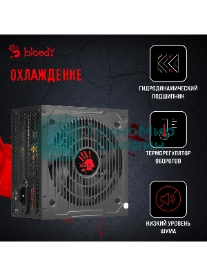 Блок питания Bloody BD-PS700W, 700Вт, 80 PLUS WHITE, 120мм, черный